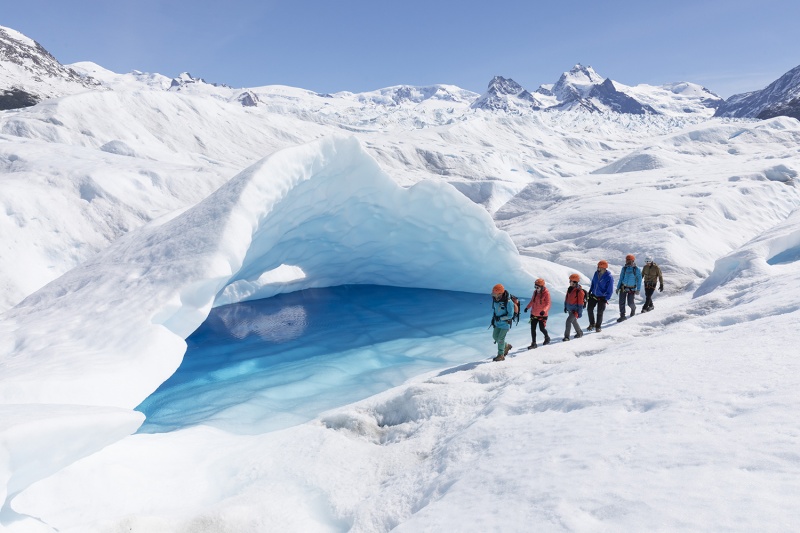 Crampon Station at Perito Moreno Glacier. Big Ice Tour. Lateral